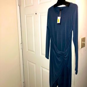 Front Knot Long Sleeve Dress
